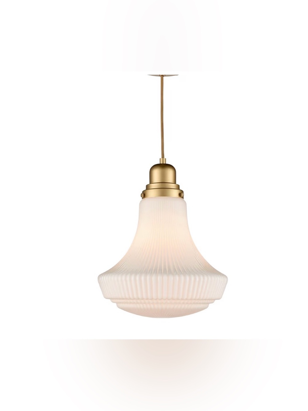 Modern Gold Pendant Light Milky Ribbled Glass Hanging Kitchen Pendant Light